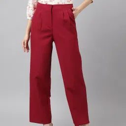 Latin Quarters Red Polyester Regular Fit High Rise Pants image 1