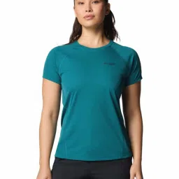 Columbia Womens Teal Omni-Freeze Zero Ice Cirque River Pro Crew Tshirt image 1