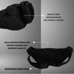 F Gear Black Solid Waist Pouch image 3