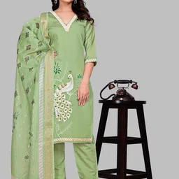 KANGOPI FASHION Women Ethnic Motifs Embroidered Regular Kurta with Trousers & Dupatta image 4