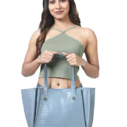 Toteteca Blue Textured Medium Tote Handbag image 2