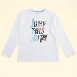 Pantaloons Junior White Cotton Printed Full Sleeves T-Shirt-picture-20