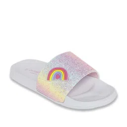 Pantaloons Junior Pink & White Casual Slides image 2