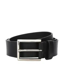 Louis Philippe Black Leather Waist Belt for Men-picture-20