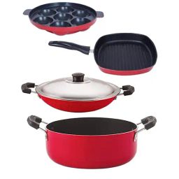 Nirlon Red Aluminium Non-Stick Kitchenware Essential Combo Set-picture-18