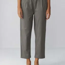 Ancestry Grey Cotton Regular Fit Pants-picture-13