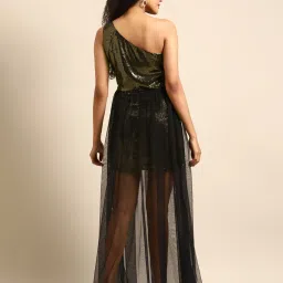 DODO & MOA Black & Gold Embellished Maxi Dress image 2