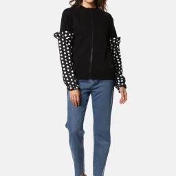 Campus Sutra Black Full Sleeves Sweatshirt image 3