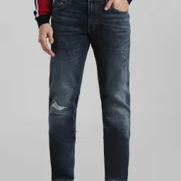 Jack & Jones Dark Blue Slim Fit Low Rise Distressed Jeans image 2
