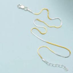 Zavya Minimal Dual Toned 925 Sterling Silver Anklet-picture-9