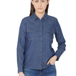 Spykar Dark Blue Regular Fit Shirt image 1