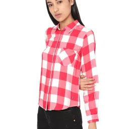 Spykar White & Red Check Shirt image 3