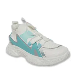 Pantaloons Junior White & Blue Lace Up Shoes image 2