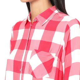 Spykar White & Red Check Shirt image 5