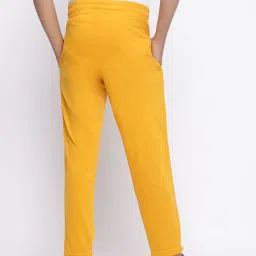 Lil Tomatoes Kids Mustard Solid Trackpants image 2