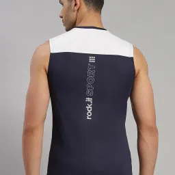Rock.It Navy Blue Regular Fit Tank Tee image 2