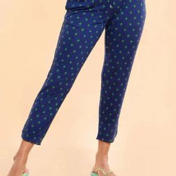 Enamor Indigo Blue Printed Lounge Pants-picture-48