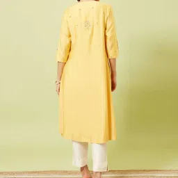 Marigold Lane Yellow Embroidered A Line Kurta image 2