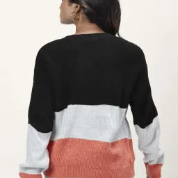 Honey by Pantaloons Black Color-Block Sweater image 2