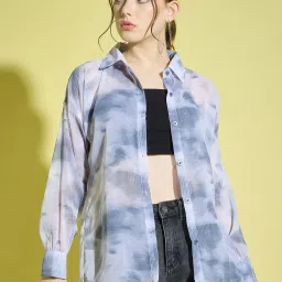 BUYNEWTREND Grey Printed Shirt image 1