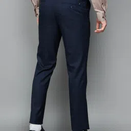 Code by Lifestyle Navy Slim Tapered Fit Checks Trousers image 2
