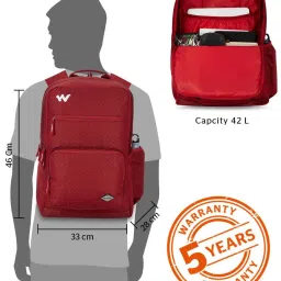 Wildcraft 42 Ltrs Red Medium Backpack image 2