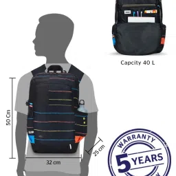Wiki 40 Ltrs Black Medium Backpack image 2