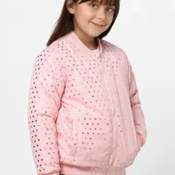 KIDS ONLY Impatiens Pink Printed Full Sleeves Jacket image 3