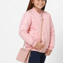 KIDS ONLY Impatiens Pink Printed Full Sleeves Jacket image 5
