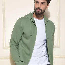 Crimsoune Club Green Blended Regular Fit Solid Hooded Sweatshirt-picture-27