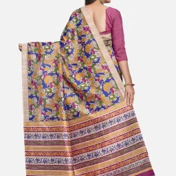 Saree Mall Multicolored Floral Print Saree With Unstitched Blouse image 2