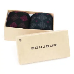 Bonjour Multicolor Cotton Geometric Socks - Pack of 2 image 4
