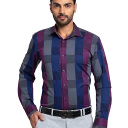Park Avenue Violet Slim Fit Checks Shirt image 1