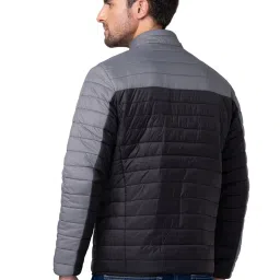 Being Human Black Regular Fit Colour Block Quilted Jacket image 2