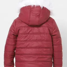 KIDS ONLY Maroon Quilted Full Sleeves Jacket image 2