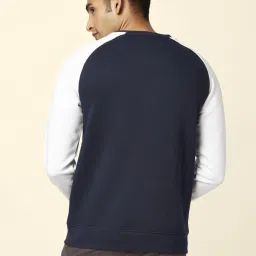 Urban Ranger by Pantaloons Navy & White Regular Fit Colour Block Sweatshirt image 2