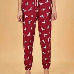 Dreamz by Pantaloons Maroon Cotton Printed Joggers image 1