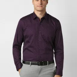 Peter England Purple Regular Fit Printed Shirt image 1