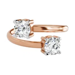 Sparkles Rose Gold Lab Grown 2 Diamond 14KT 1ct Open Ring For Women image 1