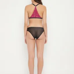 Clovia Magenta Lace Bra Set image 2