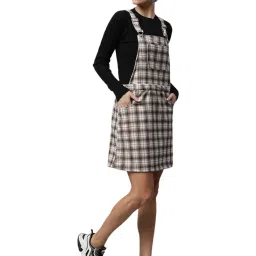 Global Republic Olive Checks Vintage Dungaree image 3