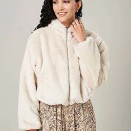 Honey by Pantaloons Cream Plain Jacket-picture-40