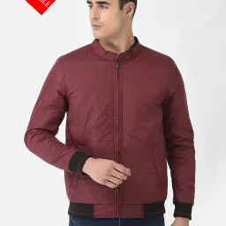 Crimsoune Club Black & Maroon Regular Fit Reversible Jacket image 1