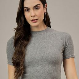 R.Code by The Roadster Life Co. Women Ribbed Round Neck Crop Fitted Top-picture-27