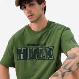 The Souled Store Green Cotton Loose Fit Printed T-Shirt-picture-23