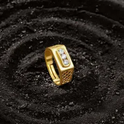 GIVA 925 Sterling Silver Golden Ring for Men-image-48