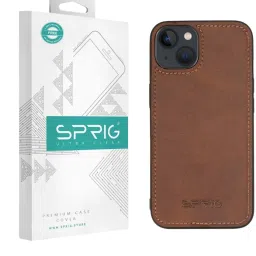 Sprig Matte Leather Back Cover for APPLE iPhone 14 Plus (Brown) image 1