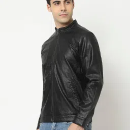 Crimsoune Club Black Regular Fit Mock Collar Jacket image 3