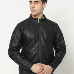 Crimsoune Club Black Regular Fit Mock Collar Jacket image 1