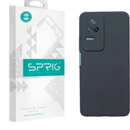 Sprig Liquid Silicone Back Cover for POCO F4 5G (Grey) image 1